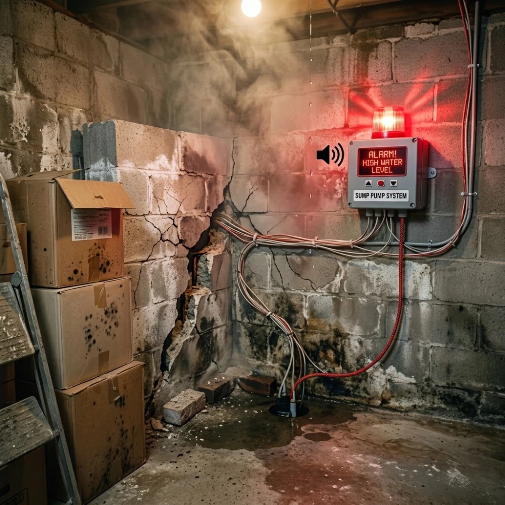 Sump pump high water alarm icon